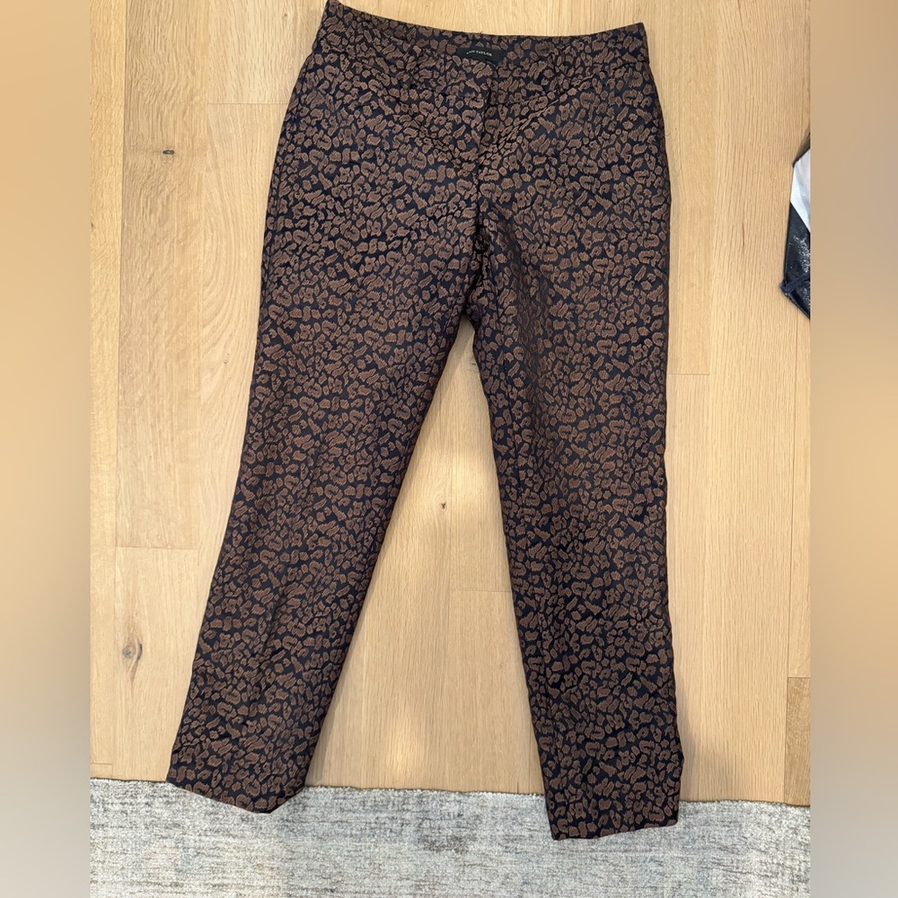 Satin Ann Taylor leopard dress pants